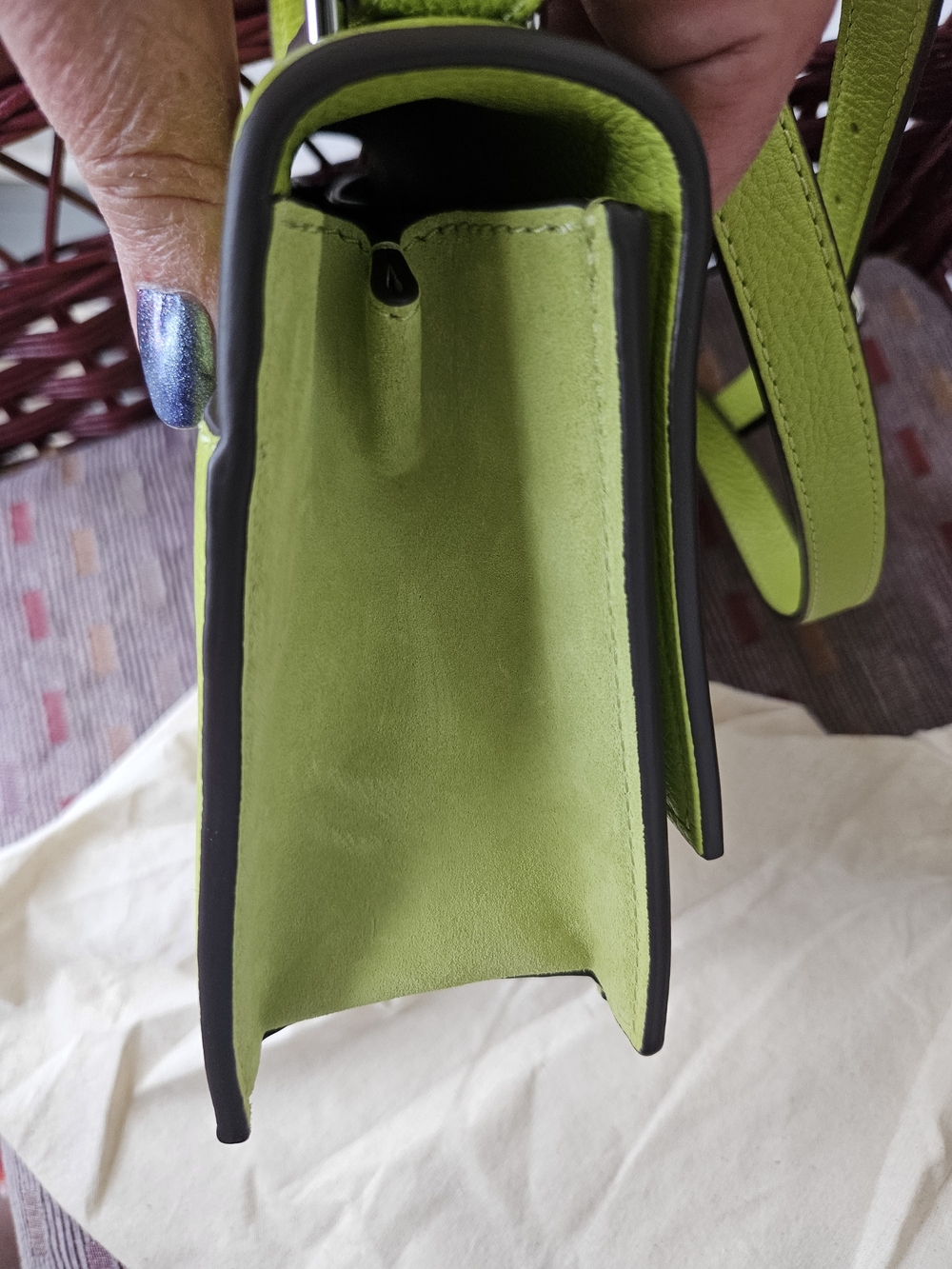 Tory Burch Miller Flap Green Leather Shoulder Bag - Picture 6 of 11